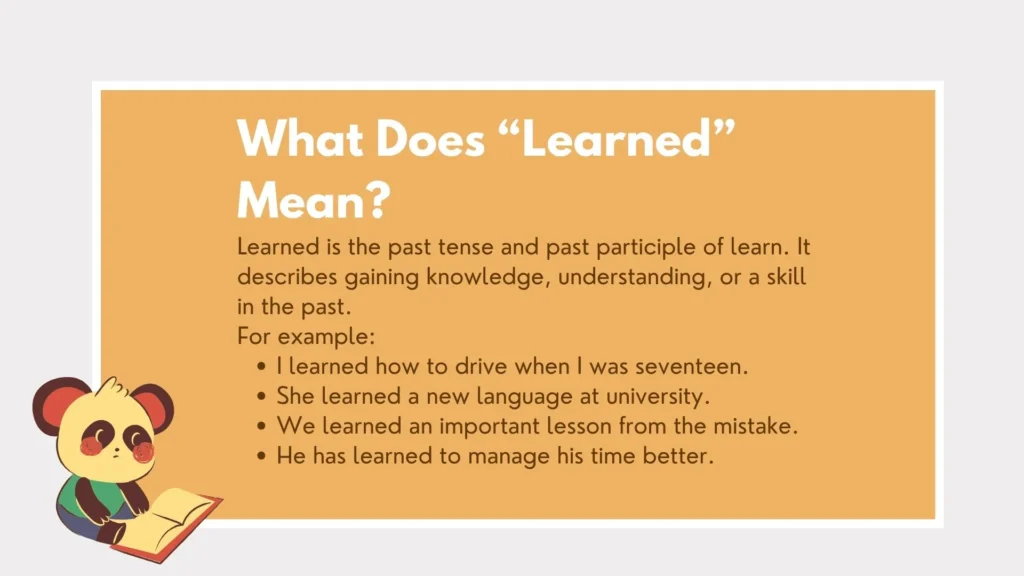 learned or learnt