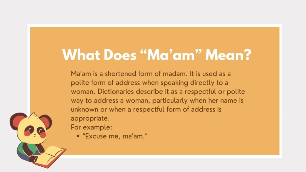 mam or ma'am