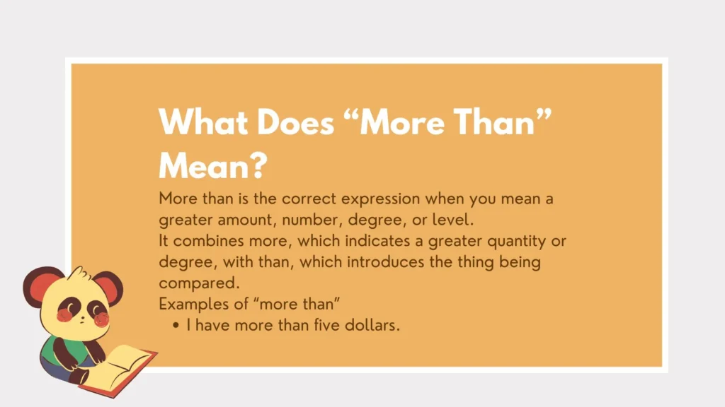 more then or more than