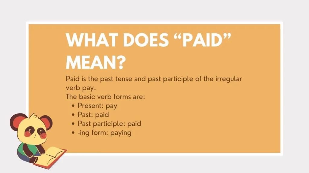 paid or payed