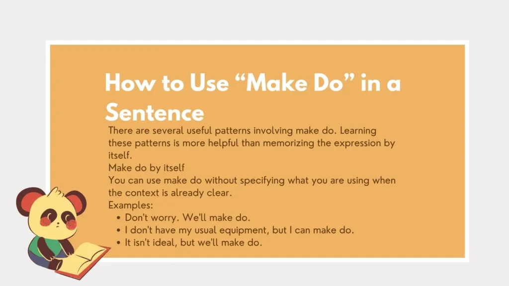 make do or make due