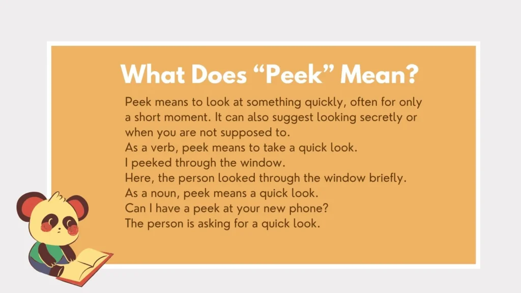 peek or peak
