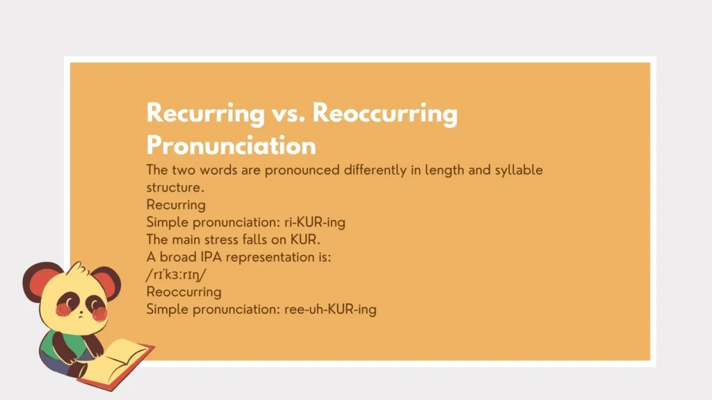 recurring or reoccurring