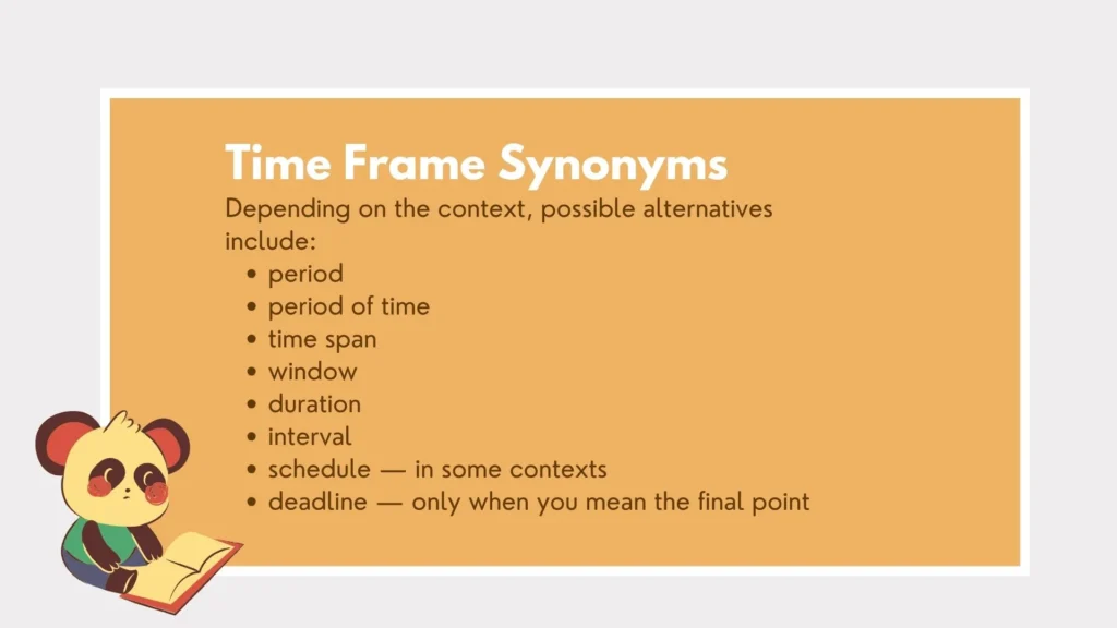 timeframe or time frame