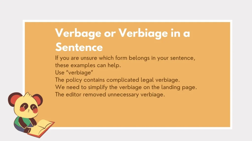 verbage or verbiage