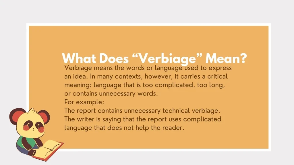 verbage or verbiage